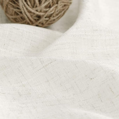 Cream Linen Back Tab Curtains 85 Inch Length - Image 5