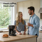 Kismile Compact Drip Coffee Maker, Anti-Drip System, 5 Cup Coffee Maker, Timer, Removable Funnel & Auto Shut-Off, Anti-Dry Protection, Perfect Small Coffee Machine for Home & Office (Black)