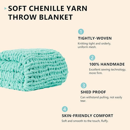 L'AGRATY Chunky Knit Throw Blanket - Image 2