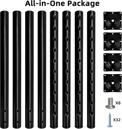 QLLY Adjustable Metal Table Leg, 24-40 inch, Home Office DIY Desk Leg, - Image 3
