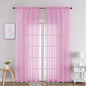 Chyhomenyc Pink Sheer Curtains 90 Inches Long 2 Panels, Light Filtering Pink by Chyhomenyc