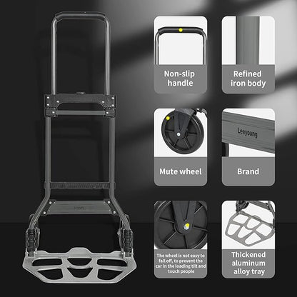 Leeyoung Folding Hand Truck and Dolly, 264 Lb Capacity Heavy-Duty Luggage - Image 4
