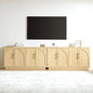 Large 59" Sideboard Buffet Cabinet & TV Stand Set of 2, Modern Arched Credenza by Fatmok