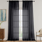 Black Sheer Curtains 120 Inches Long 2 Panels Set, 59 Inch Extra Wide Soft Airy by OVZME