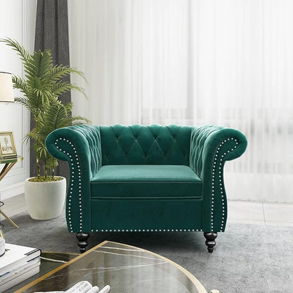 Mid-Century Sofa Chair, Velvet Accent Chair - Image 3