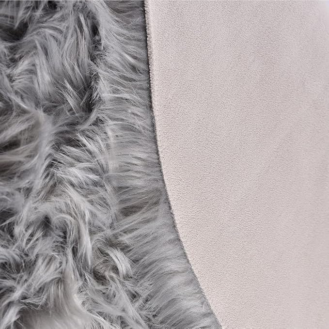 ORINOVA Light Gray Washable Fuzzy Fur Runner Rugs - Image 7