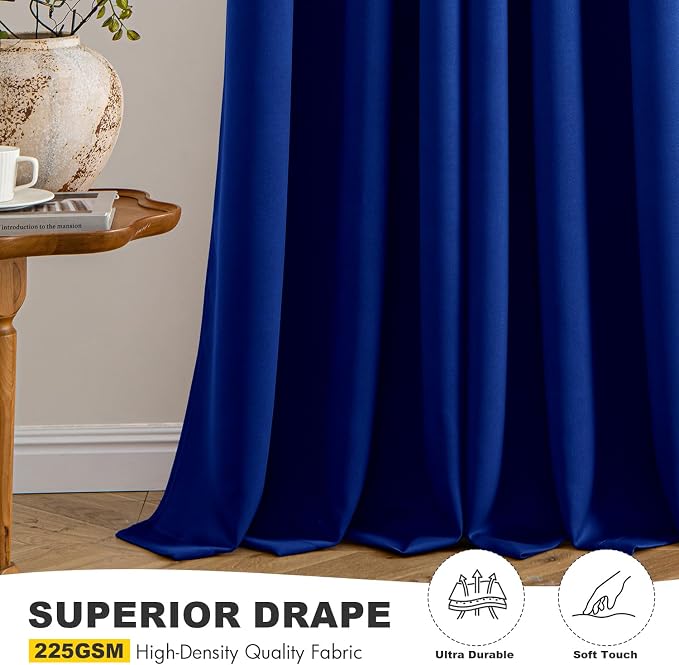 MIULEE Blackout Curtains for Bedroom 2 Panels 40 x 54 Inch Long Royal Blue | - Image 5