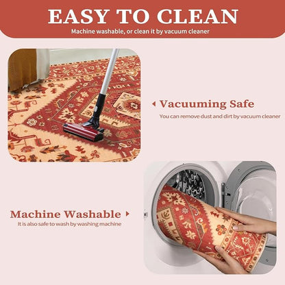 SERISSA 9x12 Washable Non Slip Boho Area Rug - Image 4