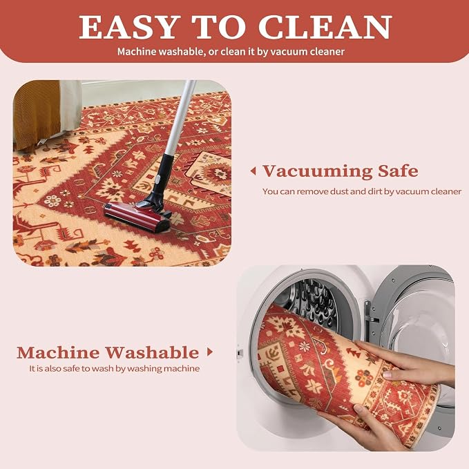 SERISSA 8x10 Washable Non Slip Boho Area Rug - Image 4