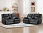 ANJ Geniune Leather Manual Loveseat Recliner Sofa Set of 2 by ANJ