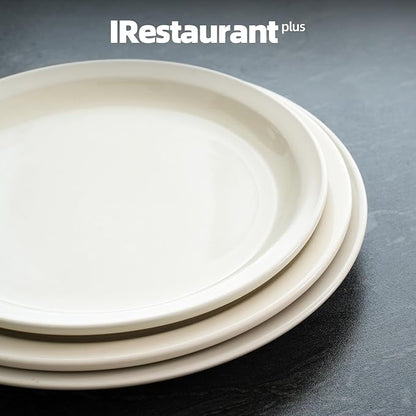Stoneware Narrow Rim Commercial Grade Dinnerware, America White, Plate 7.25", Case of 36