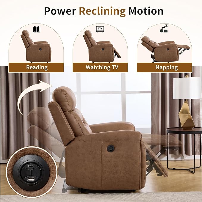 ANJ 3-Piece Faux Leather Power Recliner Sofa Set - Image 4