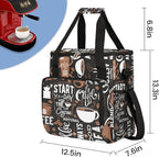 coffee cup coffee beans Coffee Maker Carring Bag Travel Carrying Storage Tote Bag Compatible with Keurig K-Mini or K-Mini Plus Portable Single Serve Coffees Brewer Case with Pockets for K-cup Pods