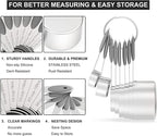 Measuring Cups & Spoons Set of 16, Wildone Stainless Steel Measuring Cups and Measuring Spoons with Gray Silicone Handle, Including 8 Nesting Cups, 8 Spoons, for Dry and Liquid Ingredient