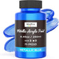 Nicpro Metallic Blue Acrylic Paint, 8.45oz/250ml Large Metallic Paint, Non Toxic by Nicpro
