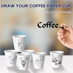 LITOPAK 1000 pack 5 oz Paper Coffee Cups, White Small Espresso Paper Coffee Cups for Office, Home, Party, and Events