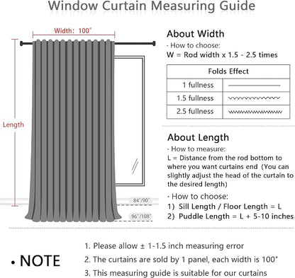 MYSKY HOME 95 Inches Long White Curtains - Image 3