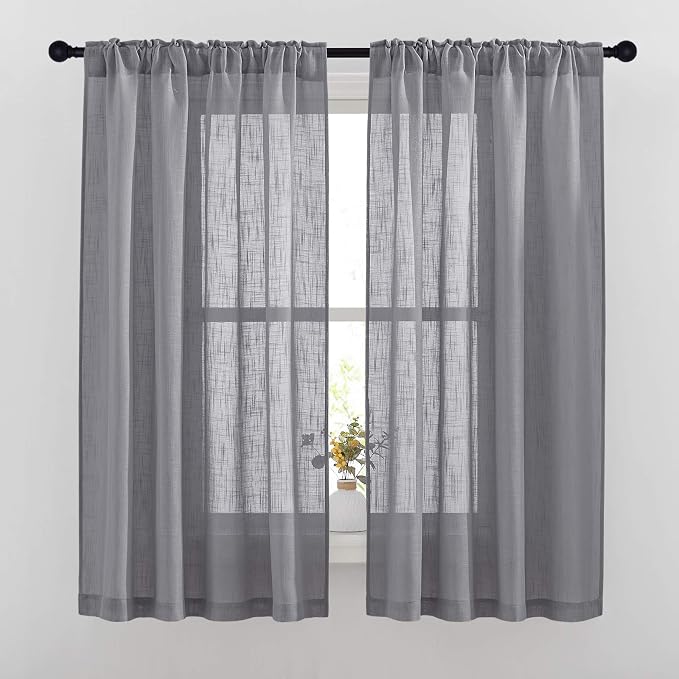 NICETOWN Linen Textured Sheer for Bedroom - Image 3