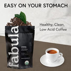 Fabula Low Acid Coffee Beans Whole, Organic Espresso Coffee - Non-GMO - No Molds - Mycotoxins Pesticides Free - Single Origin Coffee - 12 Oz