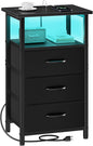 Vagusicc Night Stand with Charging Station, LED Nightstand by Vagusicc