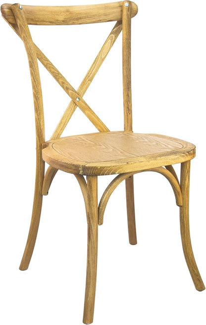 EMMA + OLIVER Hand Scraped Natural X-Back Chair by EMMAOLIVER