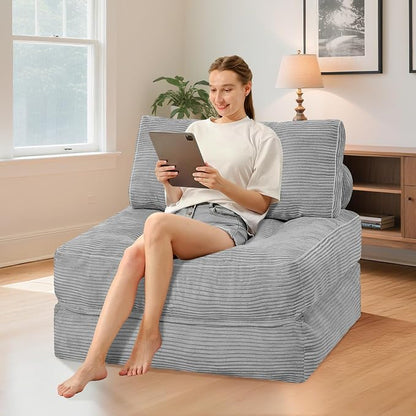 HABUTWAY Folding Sofa Bed, Convertible Sleeper Chair Bed w/Dual-Pillow & Handle - Image 3