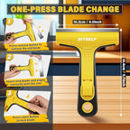 DIYSELF Razor Blade Scraper, 1 Pack Razor Scraper, 4 Inch Razor Blade Scraper Tool with 10 Extra Blades, Scraper for Cleaning, Glass Top Stove, Sticker Removal, Floor, Glass Scraper, Paint Scraper