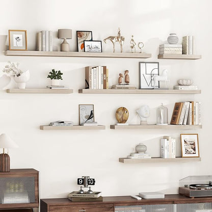 Fun Memories 36 Inch Floating Shelves Wall-Mounted, Rustic Wood Shelf - Image 6