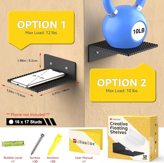 BlissBox 12-Pack Floating Shelves - Image 4