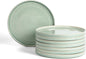 Stone Lain Claire 8-Piece Dinner Plate Set Stoneware, Plates, Dishwasher and Microwave Safe, Dish Set for 8, Green