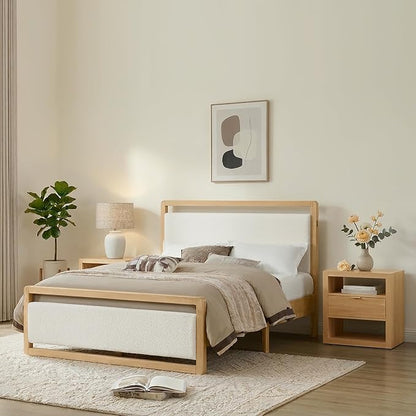 KISLOT 3 Pieces Bedroom Set, Wood Bed Frame - Image 3