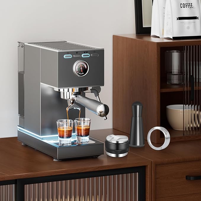 54mm Espresso Accessories Kit, Coffee Distributor and Tamper Leveler, WDT Tool and Dosing Funnel Set Fits 54 mm Espresso Machines and Portafilters