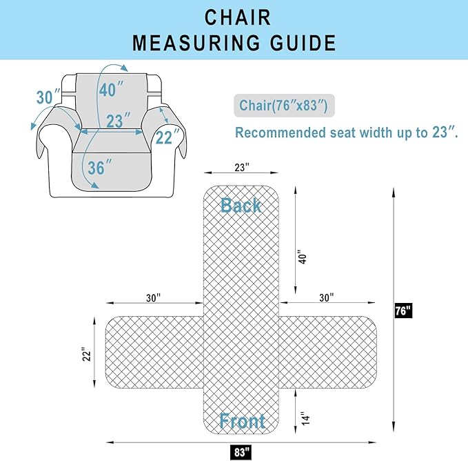Reversible Recliner Chair Covers, Chocolate | Chair Covers - Image 7