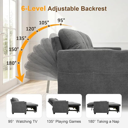 82" L Shaped Sleeper Sofa Bed, Pull Out Sectional Couch - Image 3