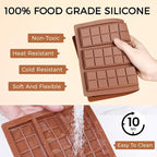 Chocolate Molds - Non-Stick Chocolate Mold, Food Grade Silicone Chocolate Bar Mold for Baking, Candy, Chocolate Snacks,DIY Homemade - Set of 4