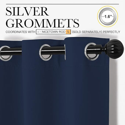 NICETOWN Navy Blackout Curtains 78" Long - Image 3