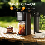 Mini Hot and Iced Coffee Maker Single Serve, for K Cup and Ground, 6 to 14 Oz Brew Sizes, with Recipe Book, for Home, Travel, RV, Office and Dorm, Classic Black (2.0 Version)