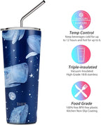 THILY Stainless Steel Vacuum Insulated Tumbler 26 oz Triple-Insulated Travel Mug with Splash-Proof Lid, Reusable, for Iced Water and Hot Beverage, Fantasy Whale