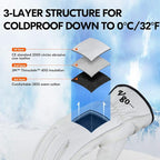 Vgo... Lined Winter Cow Grain Leather Gloves, 32℉ or Above (1 Pair,Size L, Cream, CA9501F)