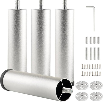 4 Pack Bed Support Legs Extensions 6 inch Silver Sofa Legs Adjustable Furniture by Unknown