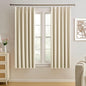Cream Pleated Blackout Bedroom Curtains 72 Inches Long 6 Ft Length, Summer Heat by KEQIAOSUOCAI