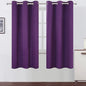 Purple Thermal Blackout Curtains/42 x 72 Inch/Set of 2 Panels Room Darkening by Lemomo