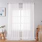 Simplebrand Sheer White Curtains 108 Inches Long, Extra Long Rod Pocket Solid by Simplebrand