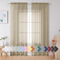 Simplebrand Taupe Sheer Curtains 84 Inches Long 2 Panels, Light Filtering Rod by Simplebrand