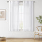 Snow White Linen Curtains 63 Inch Length by Nanspring