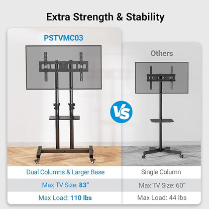PERLESMITH Rolling TV Stand on Wheels - Image 7