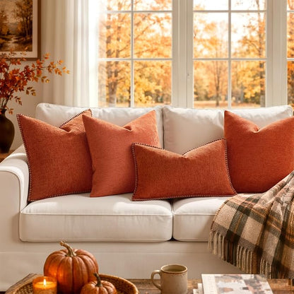 MIULEE Fall Decorative Lumbar Throw Pillow Covers 12x20 Inch Rust 2 Pack | - Image 5