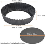 2 Pack Nonstick Tart Pan, Quiche Pan, Carbon Steel Deep-dish Pie Pan with Removable Loose Bottom (9.4 In)