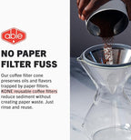Able KONE – The Original Chemex Reusable Stainless Steel Pour Over Coffee Filter