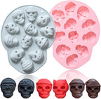 Halloween Chocolate Mold Silicone,12 Cavity Candy Gummy Mold with Pumpkin Wizard Hat Bat Spider Tombstone for Baking Chocolate Jelly Gummy Dessert 2pcs